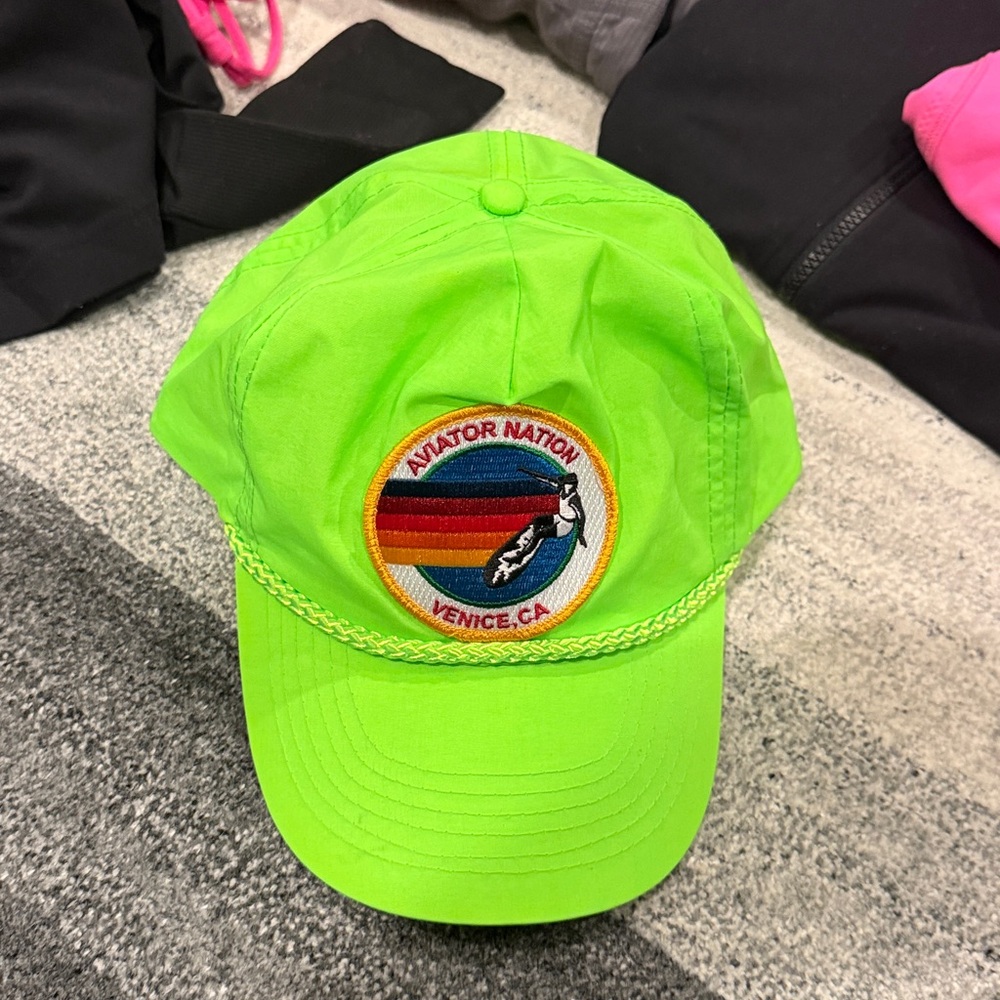 Aviator Nation Green Logo Trucker Hat